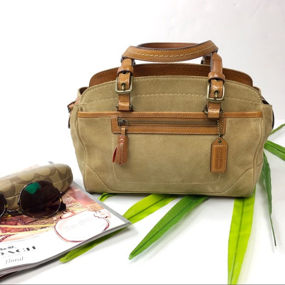 Coach Handbags - Coach Suede leather satchel orange lining